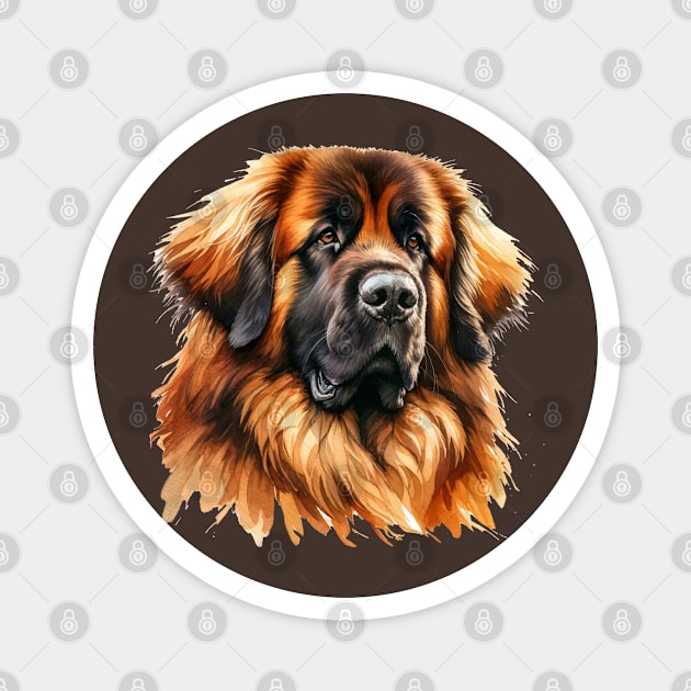 Leonberger Watercolor - Beautiful Dog Magnet by Edd Paint Something